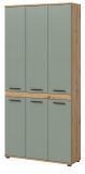 Badezimmer Hochschrank Bailey in Salbei und Artisan Eiche Badschrank 90 x 191 cm