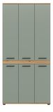 Badezimmer Hochschrank Bailey in Salbei und Artisan Eiche Badschrank 90 x 191 cm