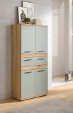 Badezimmer Midischrank Bailey in Salbei und Artisan Eiche Badschrank 70 x 135 cm