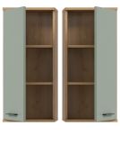 Badezimmer H�ngeschrank Bailey in Salbei und Artisan Eiche Badschrank 35 x 77 cm