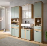 Badezimmer Spiegelschrank Bailey in Artisan Eiche Badschrank 3-t�rig inkl. LED 60 cm