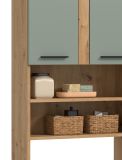 Waschmaschinenschrank Bailey in Salbei und Artisan Eiche Waschmaschinen �berbau 63 x 191 cm