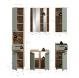 Badm�bel Set 5-teilig Bailey in Salbei und Artisan Eiche Badkombination 164 x 191 cm