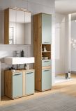 Badm�bel Set 3-teilig Bailey in Salbei und Artisan Eiche Badkombination 112 x 191 cm