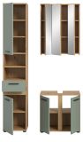 Badm�bel Set 3-teilig Bailey in Salbei und Artisan Eiche Badkombination 112 x 191 cm