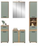 Badm�bel Set 6-teilig Bailey in Salbei und Artisan Eiche Badkombination inkl. LED 164 x 191 cm