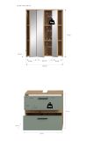 Badm�bel Set 2-teilig Bailey in Salbei und Artisan Eiche Badkombination 60 x 191 cm