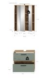 Badm�bel Set 3-teilig Bailey in Salbei und Artisan Eiche Badkombination inkl. LED 60 x 191 cm