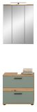 Badm�bel Set 3-teilig Bailey in Salbei und Artisan Eiche Badkombination inkl. LED 60 x 191 cm