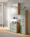 Badm�bel Set 3-teilig Bailey in Salbei und Artisan Eiche Badkombination 112 x 191 cm