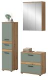 Badm�bel Set 3-teilig Bailey in Salbei und Artisan Eiche Badkombination 112 x 191 cm
