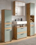 Badm�bel Set 4-teilig Bailey in Salbei und Artisan Eiche Badkombination 164 x 191 cm
