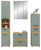 Badm�bel Set 4-teilig Bailey in Salbei und Artisan Eiche Badkombination 164 x 191 cm