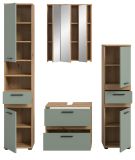 Badm�bel Set 4-teilig Bailey in Salbei und Artisan Eiche Badkombination 164 x 191 cm