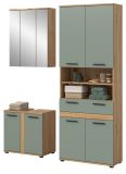 Badm�bel Set 3-teilig Bailey in Salbei und Artisan Eiche Badkombination 147 x 191 cm