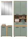Badm�bel Set 3-teilig Bailey in Salbei und Artisan Eiche Badkombination 147 x 191 cm