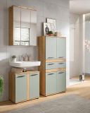 Badm�bel Set 3-teilig Bailey in Salbei und Artisan Eiche Badkombination 147 x 191 cm