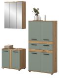 Badm�bel Set 3-teilig Bailey in Salbei und Artisan Eiche Badkombination 147 x 191 cm