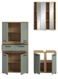 Badm�bel Set 3-teilig Bailey in Salbei und Artisan Eiche Badkombination 147 x 191 cm