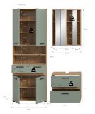 Badm�bel Set 3-teilig Bailey in Salbei und Artisan Eiche Badkombination 147 x 191 cm