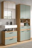 Badm�bel Set 3-teilig Bailey in Salbei und Artisan Eiche Badkombination 147 x 191 cm