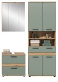 Badm�bel Set 3-teilig Bailey in Salbei und Artisan Eiche Badkombination 147 x 191 cm