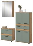 Badm�bel Set 3-teilig Bailey in Salbei und Artisan Eiche Badkombination 147 x 191 cm