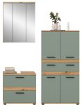 Badm�bel Set 3-teilig Bailey in Salbei und Artisan Eiche Badkombination 147 x 191 cm