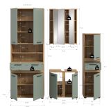 Badm�bel Set 4-teilig Bailey in Salbei und Artisan Eiche Badkombination 199 x 191 cm