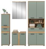Badm�bel Set 4-teilig Bailey in Salbei und Artisan Eiche Badkombination 199 x 191 cm