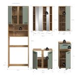 Badm�bel Set 5-teilig Bailey in Salbei und Artisan Eiche Badkombination 192 x 191 cm