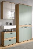 Badm�bel Set 3-teilig Bailey in Salbei und Artisan Eiche Badkombination 167 x 191 cm