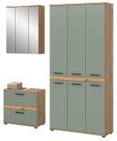 Badm�bel Set 3-teilig Bailey in Salbei und Artisan Eiche Badkombination 167 x 191 cm