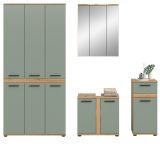 Badm�bel Set 4-teilig Bailey in Salbei und Artisan Eiche Badkombination 219 x 191 cm