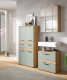 Badm�bel Set 4-teilig Bailey in Salbei und Artisan Eiche Badkombination inkl. LED 147 x 191 cm