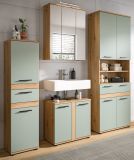 Badm�bel Set 5-teilig Bailey in Salbei und Artisan Eiche Badkombination inkl. LED 199 x 191 cm