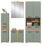 Badm�bel Set 5-teilig Bailey in Salbei und Artisan Eiche Badkombination inkl. LED 199 x 191 cm
