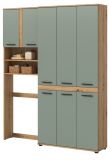 Badezimmer Hochschrank Set Bailey in Salbei und Artisan Eiche Badschrank 153 x 191 cm