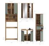Badm�bel Set 4-teilig Bailey in Salbei und Artisan Eiche Badkombination 192 x 191 cm