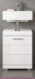 Waschbeckenunterschrank Shawn in wei� Hochglanz Badezimmer Unterschrank 40 cm