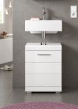 Waschbeckenunterschrank Shawn in wei� Hochglanz Badezimmer Unterschrank 40 cm