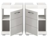 Waschbeckenunterschrank Shawn in wei� Hochglanz Badezimmer Unterschrank 40 cm