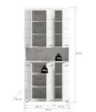 Badezimmer Hochschrank Shawn in wei� Hochglanz Badschrank 90 x 191 cm