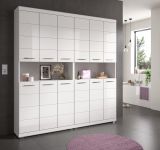 Badezimmer Hochschrank Shawn in wei� Hochglanz Badschrank 90 x 191 cm