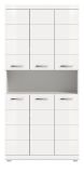 Badezimmer Hochschrank Shawn in wei� Hochglanz Badschrank 90 x 191 cm