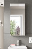 Badezimmer Spiegelschrank Shawn in wei� Hochglanz Badschrank mit Spiegel 40 x 79 cm