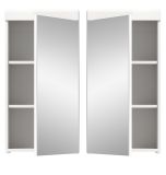 Badezimmer Spiegelschrank Shawn in wei� Hochglanz Badschrank mit Spiegel 40 x 79 cm