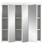Badezimmer Spiegelschrank Shawn in wei� Hochglanz Badschrank 3-t�rig 80 x 79 cm