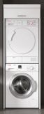 Waschmaschinenschrank Shawn in wei� Hochglanz Waschturm f�r Waschmaschine und Trockner 66 x 200 cm