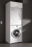 Waschmaschinenschrank Shawn in wei� Hochglanz Waschturm f�r Waschmaschine und Trockner 66 x 200 cm
